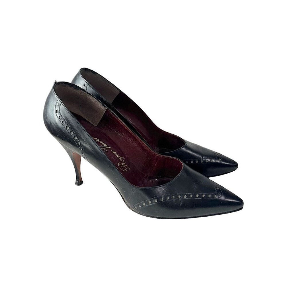 Vintage Christian Dior Roger Vivier Black pumps with perfs. 5.5B, - Picture 14 of 15